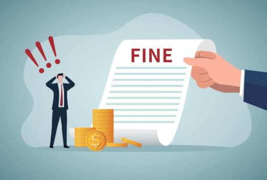 Va. Contractor Fined for Alleged DC Wage and Classification Violations Fine coins document with businessman exclamation points