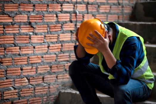 Construction worker worried