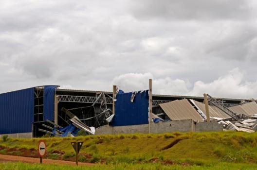 Wind storm roof damage of commercial building