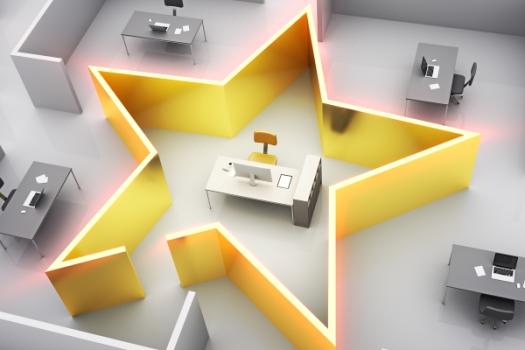 HHMR Honored as a 2026 Denver Business Journal Best Places to Work Recipient Gold star surrounding desk in office