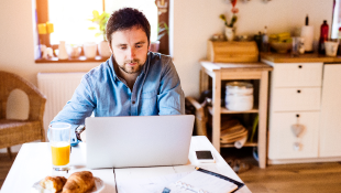 Starting July 1, 2020 General Contractors are “Employers” for All Workers on Their Jobsite Businessman sitting over computer in kitchen