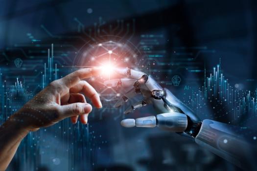 My Current Love-Hate Relationship with AI Human hand touching AI hand