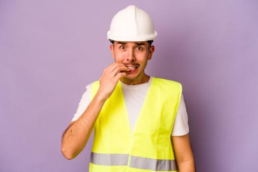 Construction worker worried