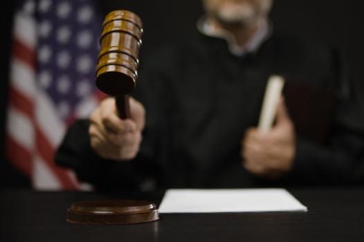 Judge with gavel