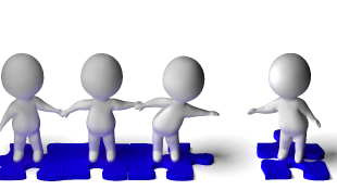 Fact of Settlement Communications in Underlying Lawsuits is Not Ground for Anti-SLAPP Motion in Subsequent Bad Faith Lawsuit 3d characters on blue puzzle pieces one reaching out to others