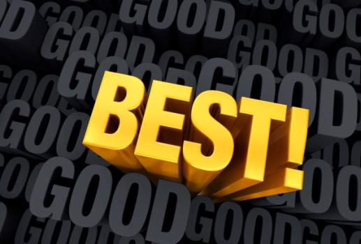 Best in gold with Good in background