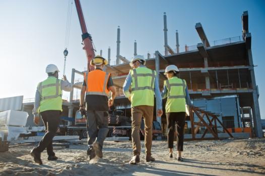 Construction workers on site