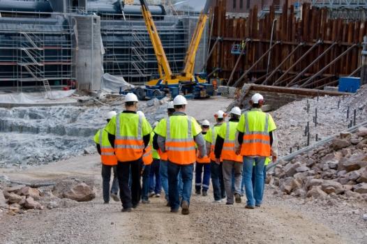 Construction workers on site