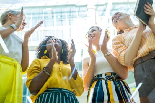 Women applauding