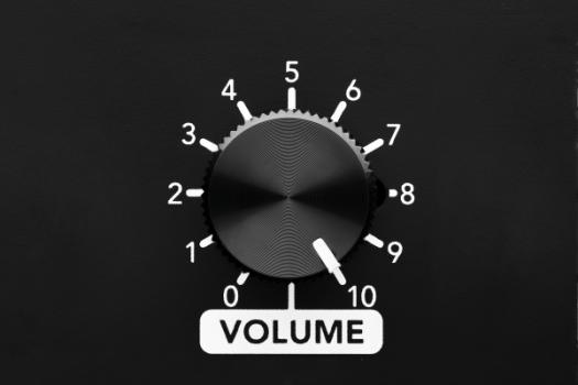 Volume dial at max
