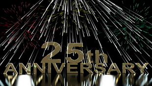 25th Anniversary gold fireworks