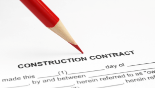 Red pencil on Construction Contract