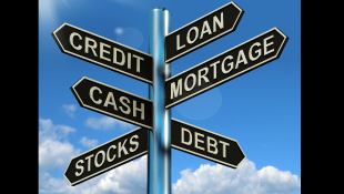 Signs with credit loan mortgage