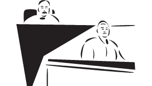 Judge and witness illustration