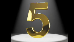 Gold five under spotlight