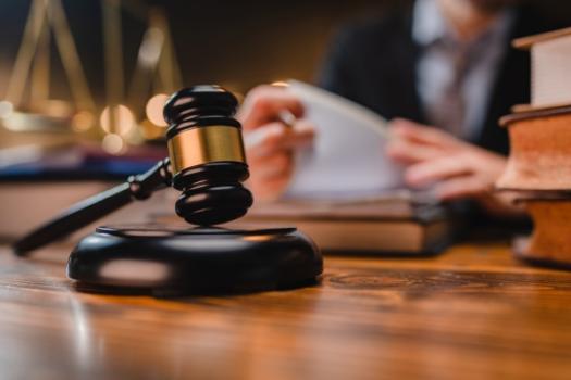 Gavel on desk