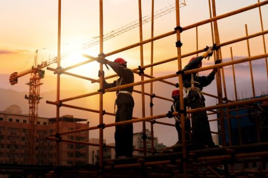 Construction workers on site