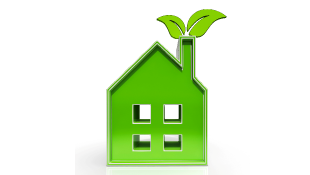 Green environmental house illustration