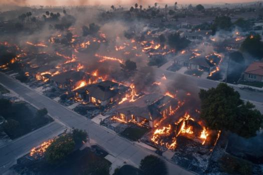 Home development on fire