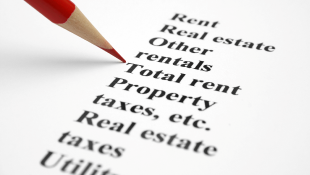Words on page property taxes rent real estate utilities
