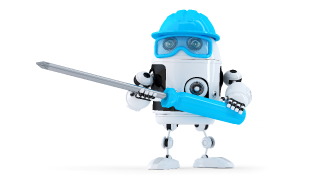 Robot holding screwdriver