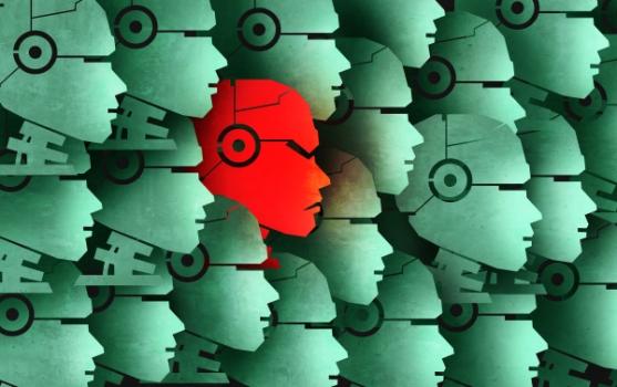 Rogue AI — Is Your Company Prepared? AI heads all green except one red