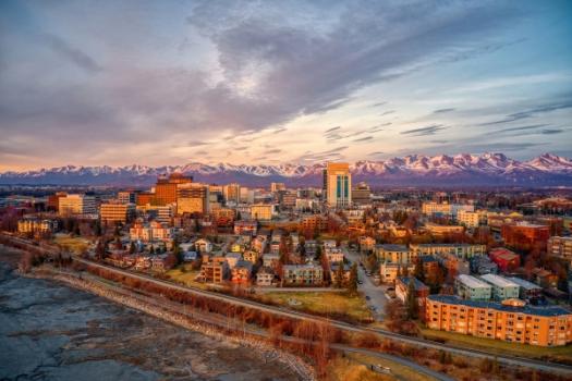 At the Frontier of Change: How—or Where—to Rebuild as Alaska's Permafrost Disappears Sunset view of anchorage, Alaska