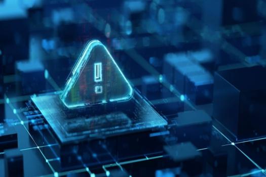 The Race to Reengineer Cybersecurity Exclamation point on motherboard