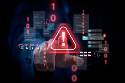 Cybersecurity red exclamation point