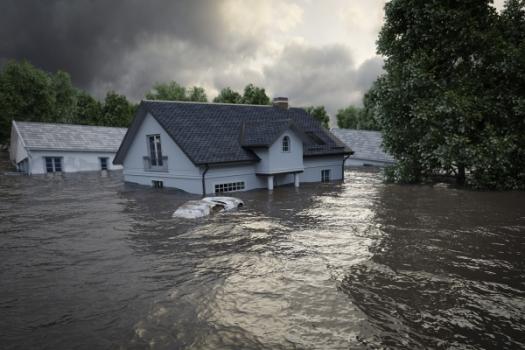 Home in a flood