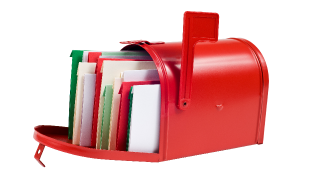 Mailbox with letters coming out of it