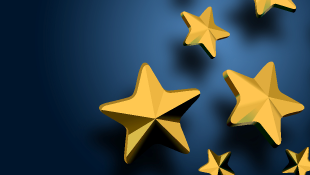 Blue background with gold stars