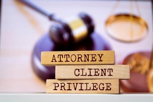 Circuit Court Supports Attorney-Client Privilege and Work Product Protections in Connection with Internal Investigations Attorney client priviledge on blocks in front of gavel