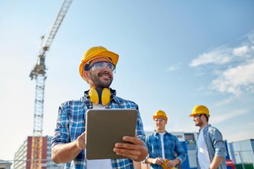 Smiling construction worker