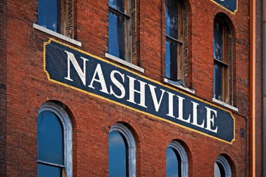 Nashville on brick building